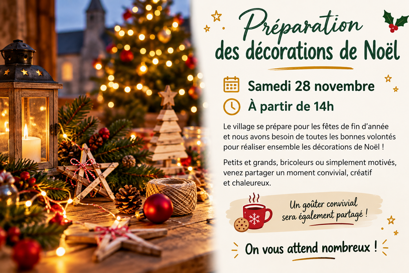 Preparation de noël Préparation des décorations de Noël